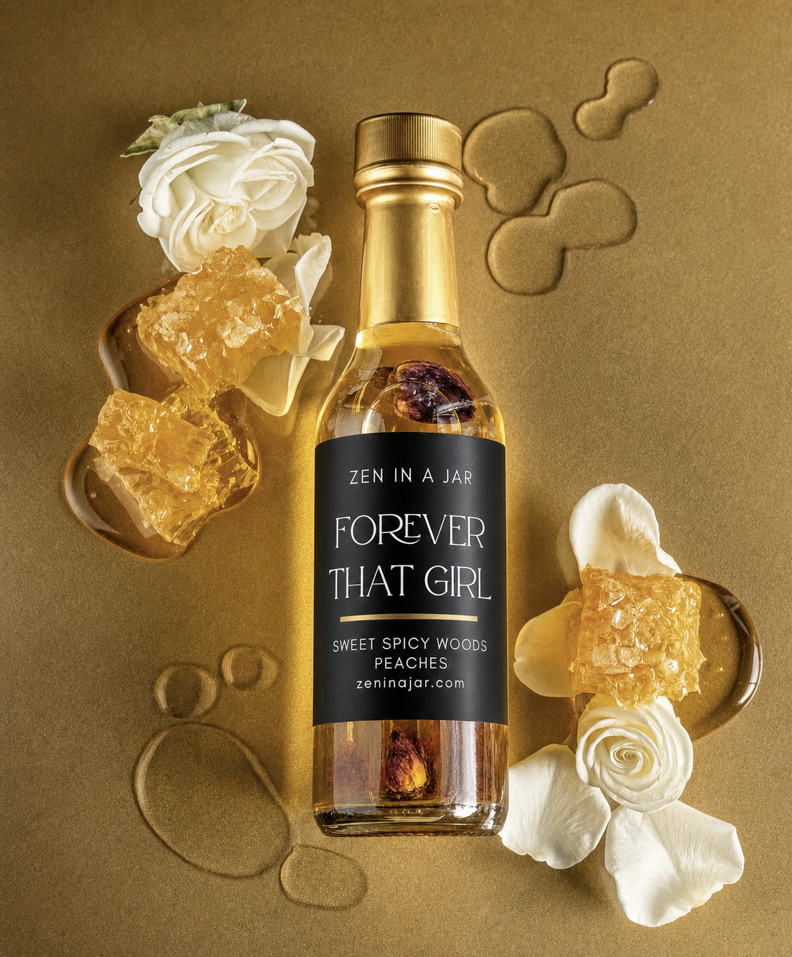Forever That Girl 5oz Bath & Body Honey - Juicy Peaches + Sweet & Spicy Woods